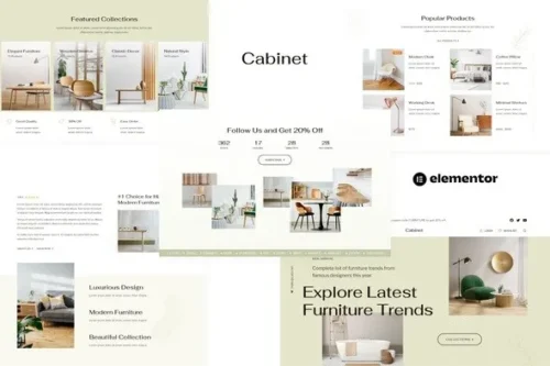 best furniture store template Elementor kit download