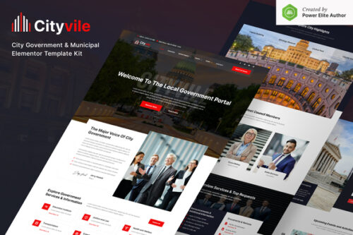 best municipal website template instant download