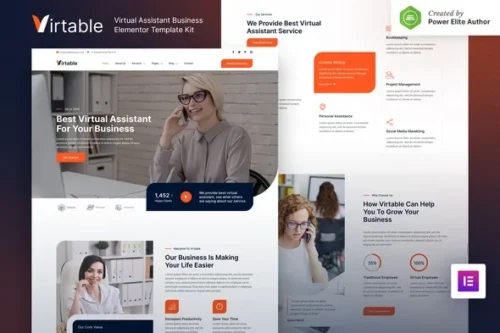 best virtual assistant website template download