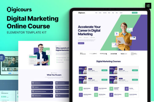 best digital marketing course template instant download