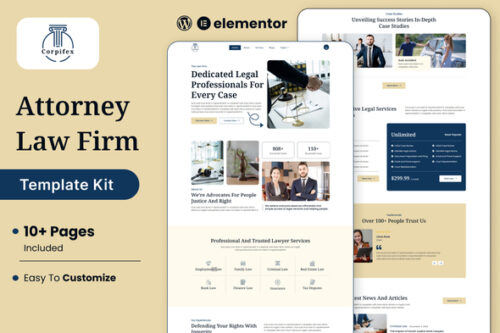 best law firm Elementor template kit premium download