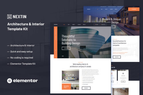 best architecture Elementor template kit download