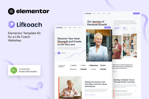 best Lifkoach Elementor template for life coaches instant download