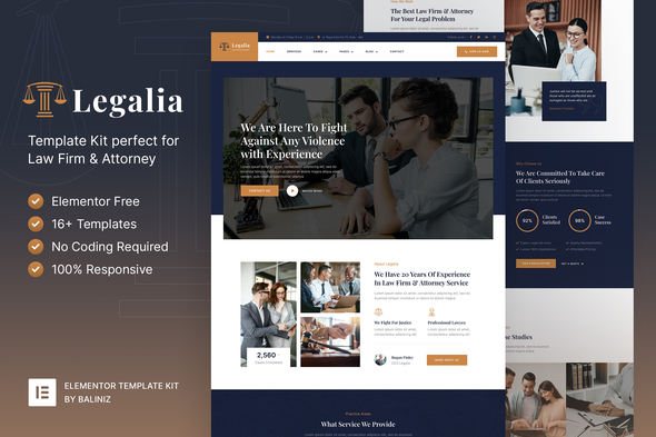 Legalia - Lawyer & Attorney Elementor Template Kit best lawyer attorney elementor template kit download