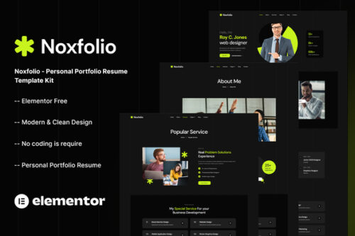 best Noxfolio Elementor portfolio template download