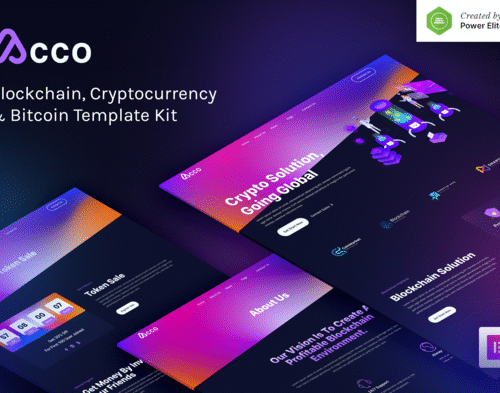 Acco – Blockchain Cryptocurrency & Bitcoin Elementor Template Kit