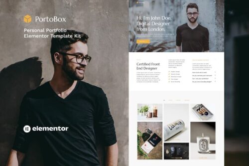 best PortoBox portfolio template for Elementor download