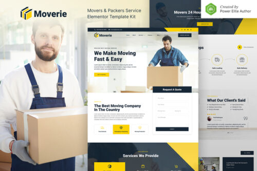 best movers Elementor template kit instant download