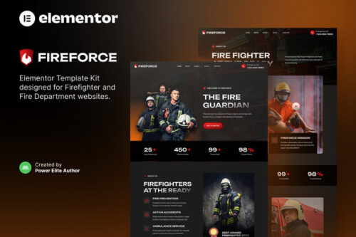 best fire department website template instant download