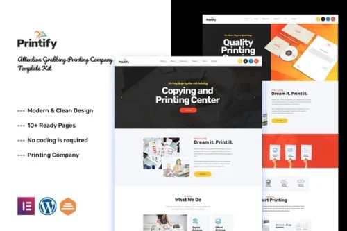 best Printify Elementor printing website template download
