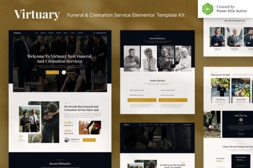 best funeral home Elementor template kit instant download