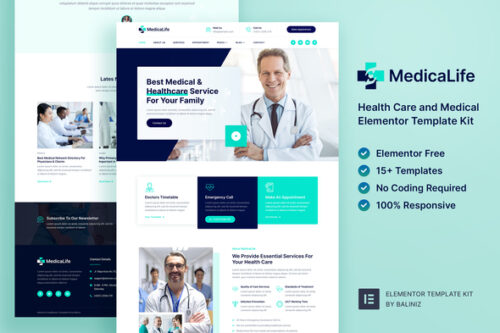 best MedicaLife healthcare website template instant download