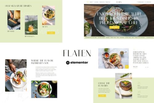 best restaurant elementor template kit instant download