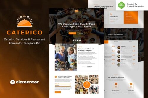 best catering restaurant Elementor template kit download