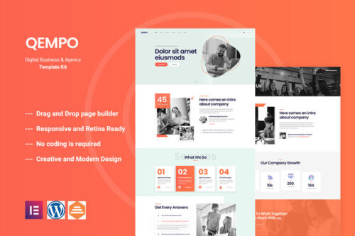 best Qempo digital agency template instant download