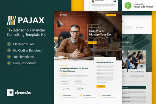 best tax advisor Elementor template kit download