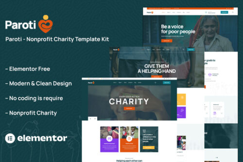 best non profit Elementor template kit instant download