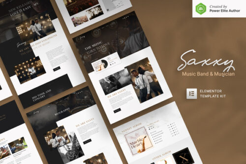 best music band Elementor template for instant download