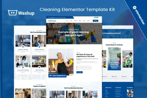 best cleaning services elementor template kit instant download