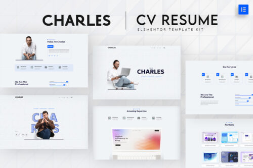 best Charles CV Resume Elementor template instant download