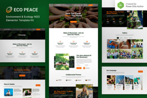 best EcoPeace NGO template kit instant download