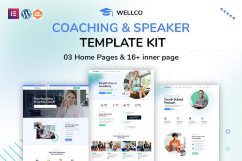 best coaching Elementor template kit instant download
