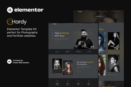 best photography portfolio Elementor template instant download