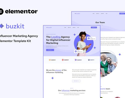 Buzkit - Influencer Marketing Agency Elementor Template Kit
