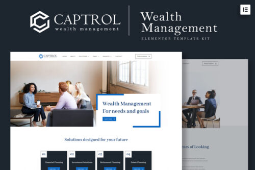 best wealth management Elementor template kit download