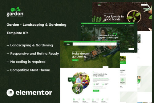 best Gardon landscaping Elementor template download