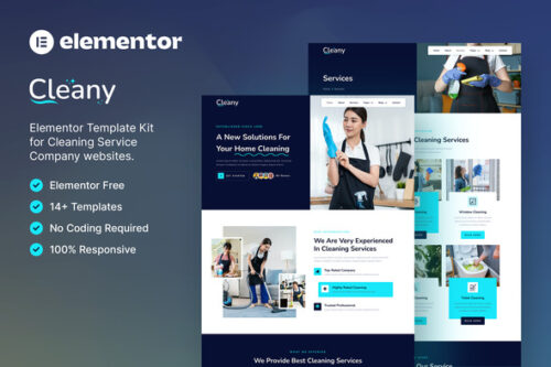 best Cleaning Service Elementor Template Kit instant download