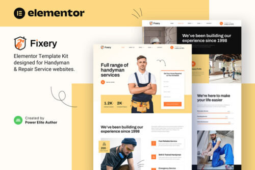 best Fixery Elementor template download