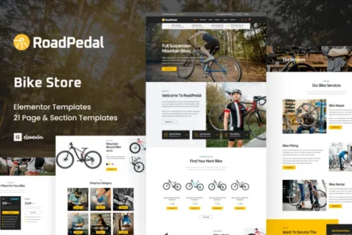 best RoadPedal bicycle store template for instant download