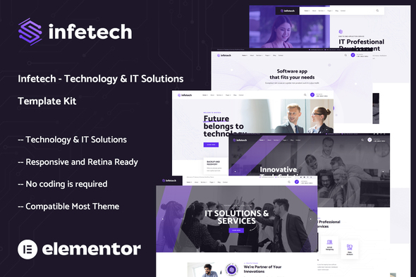 Infetech - Technology & IT Solutions Elementor Template Kit best Infetech Elementor template download