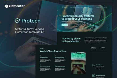 best cyber security Elementor template instant download