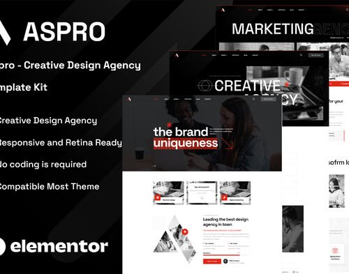 Aspro - Creative Design Agency Elementor Template Kit