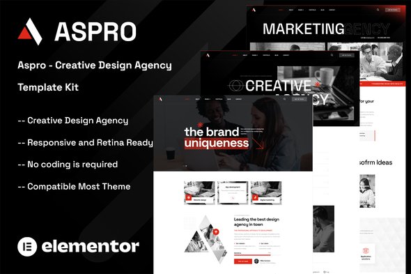 Aspro - Creative Design Agency Elementor Template Kit Aspro - Creative Design Agency Elementor Template Kit