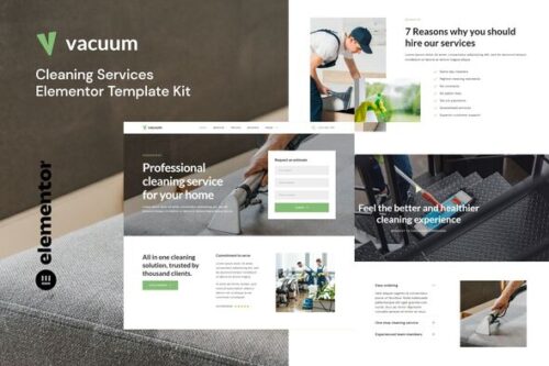 best cleaning services Elementor template kit instant download