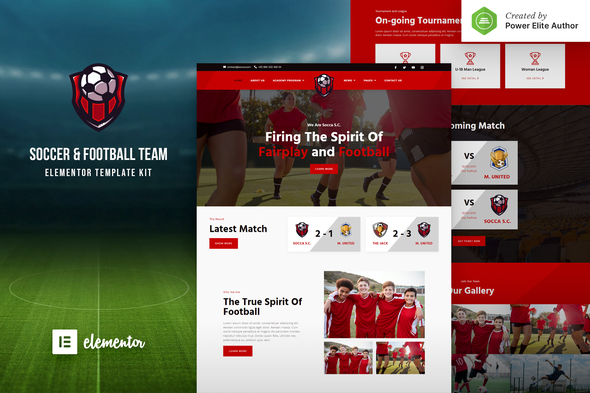 Socca – Football Team & Sports Club Elementor Template Kit best Socca football team Elementor template download