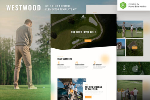best golf club elementor template kit download