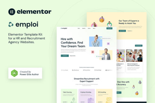 best recruitment agency Elementor template kit download