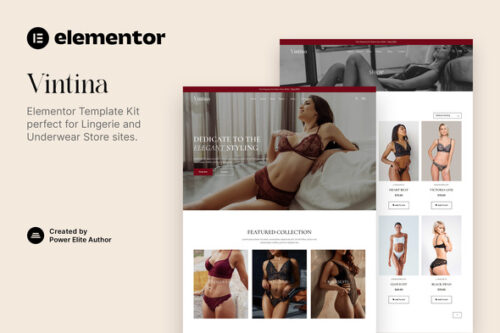 best lingerie store elementor template kit download