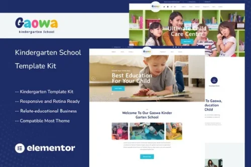 best kindergarten website template download preview