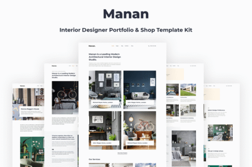best minimalist interior designer Elementor template download