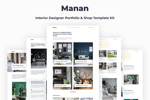 Manan - Interior Designer Elementor Template Kit best minimalist interior designer Elementor template download