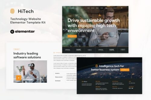 best HiTech IT solutions Elementor template kit download