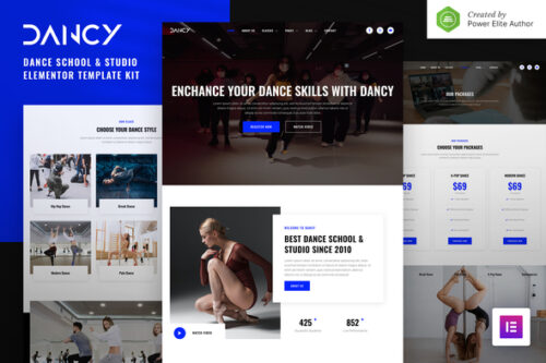best dance school Elementor template kit instant download