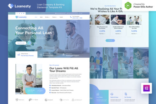 best loan company Elementor template kit instant download