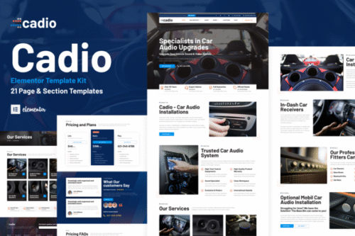 best car audio workshop Elementor template instant download