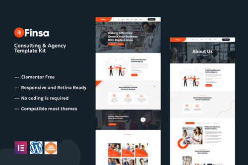 best Finsa Elementor template kit for consulting agencies download